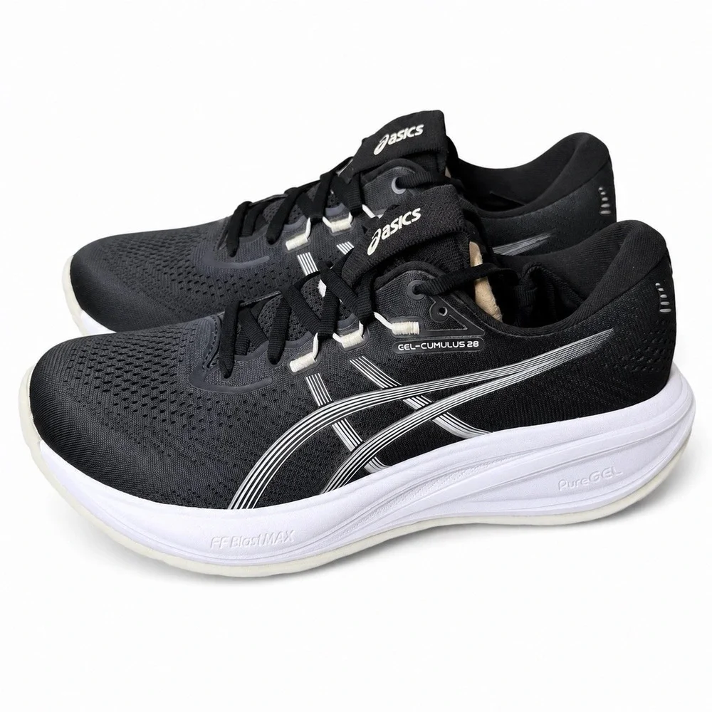 Asics Gel-Cumulus 28 Black White 1012B916 Women's Size 10 Running Shoes Sneakers